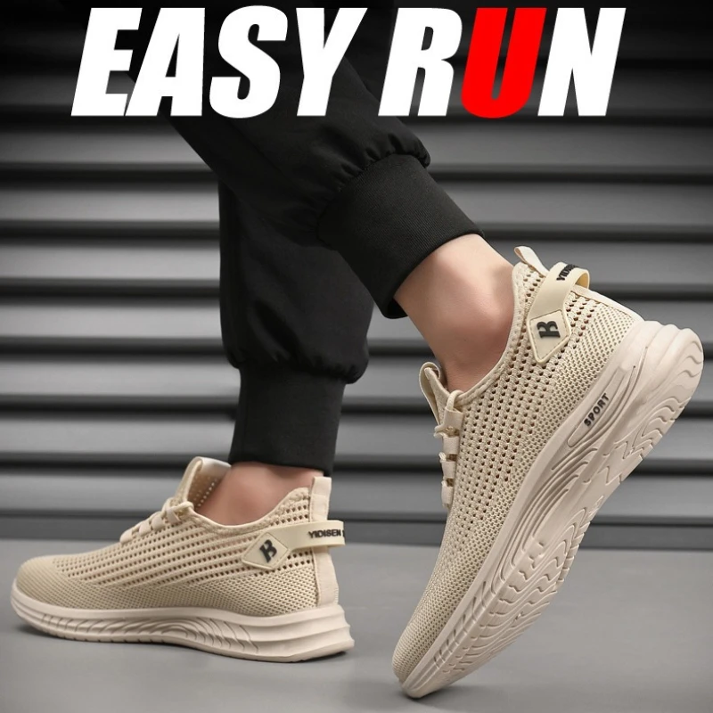 Sepatu Lari Rajut Jaring Pria, - Shock Absorbing Gym Trainers ulasan dan harga