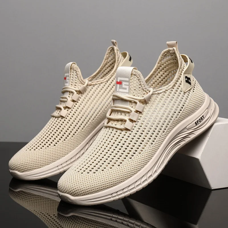 Sepatu Lari Rajut Jaring Pria, - Shock Absorbing Gym Trainers ulasan dan harga