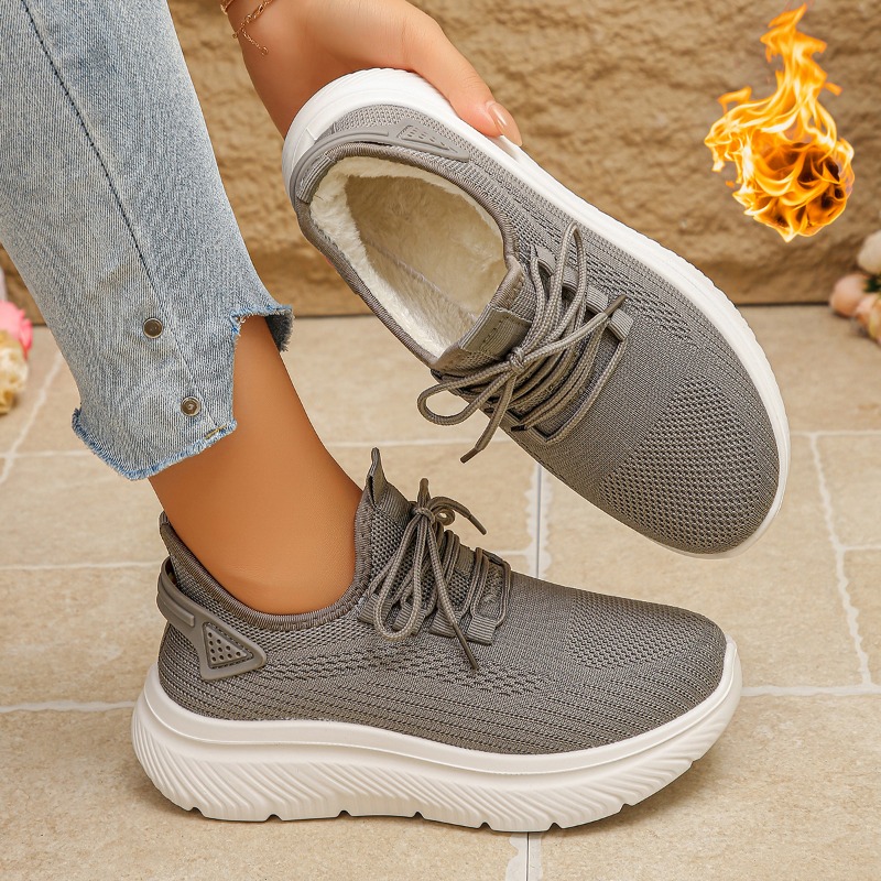 Sepatu Sneakers Wanita untuk B - Knit Fabric Lace Up Sneakers ulasan dan harga