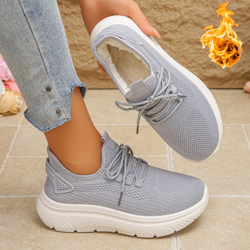 Sepatu Sneakers Wanita untuk B - Knit Fabric Lace Up Sneakers ulasan dan harga