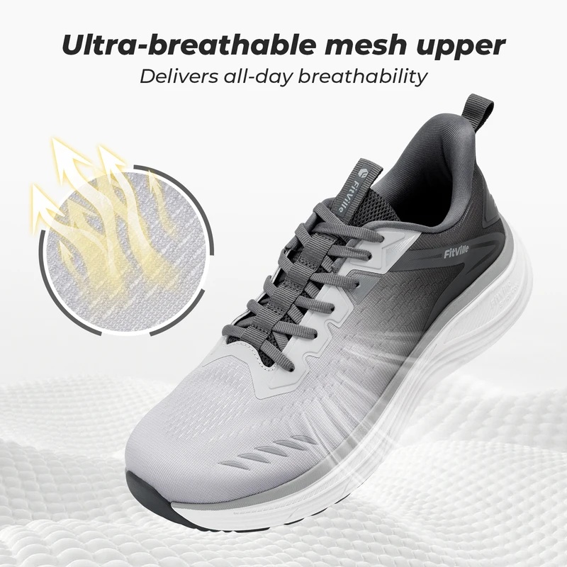 Sepatu Olahraga Pria Fitville, - Wide Toe Box Running Sneakers ulasan dan harga