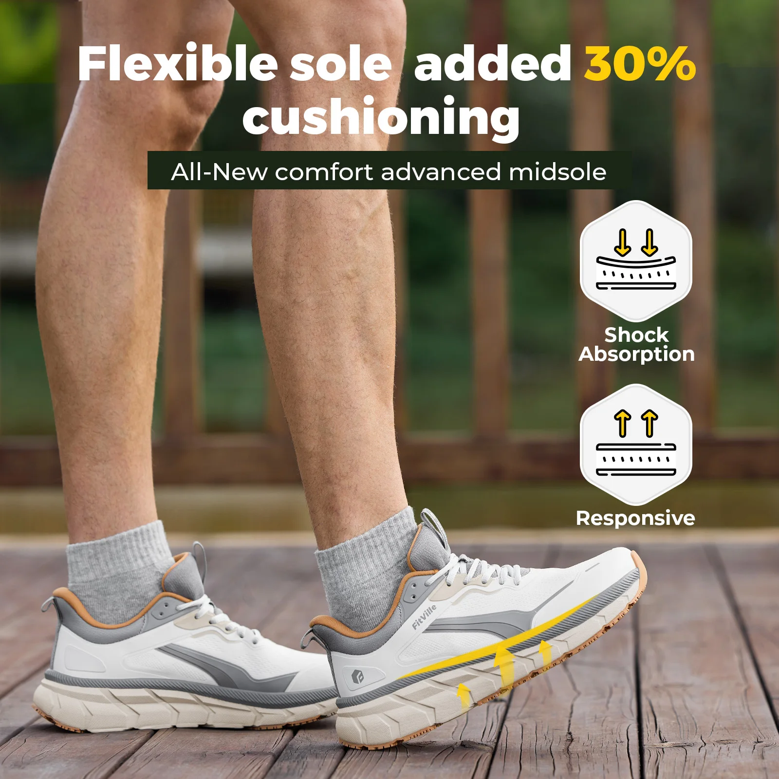 Sepatu Olahraga Pria FitVille  - Wide Toe Box Running Sneakers ulasan dan harga