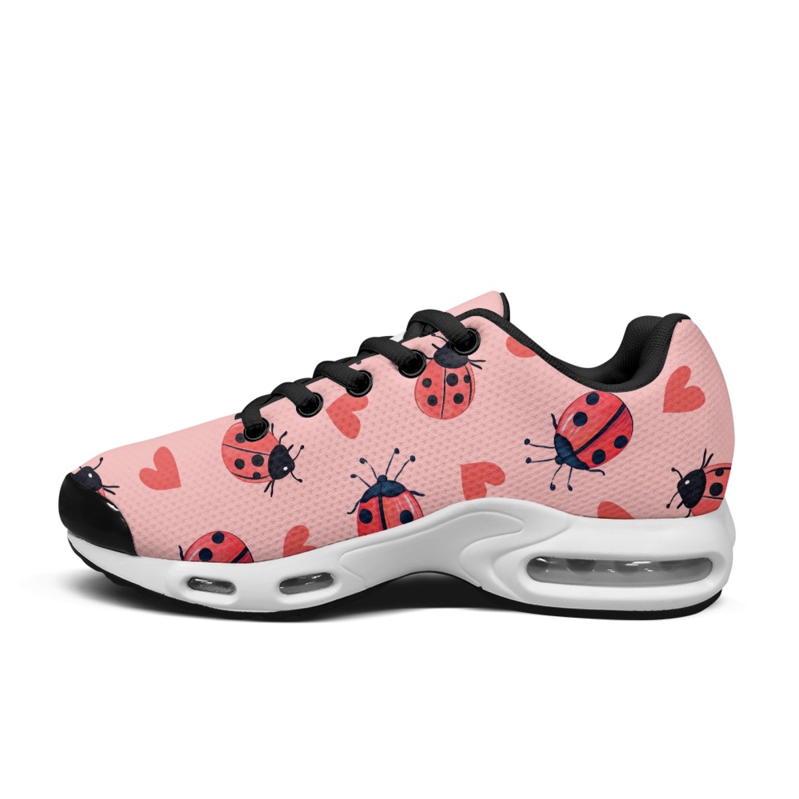 PENSTROLL Ladybug Heart Fashio - Knit Fabric Lace Up Sneakers ulasan dan harga
